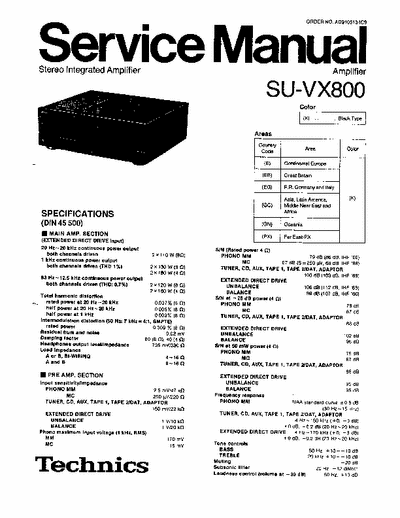 Technics SU-VX800 Service Manual Stereo Integrated Amplifier - Part 1/2, pag. 26